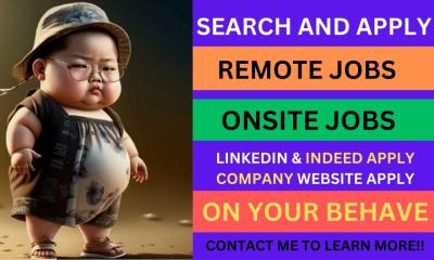 I will find job, boost search and apply for remote jobs using reverse recruit, job hun
