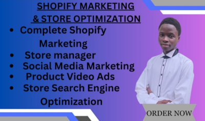 I will boost shopify sales, complete shopify marketing, shopify store promotion manager