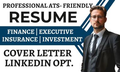 I will craft a perfect resume for accountant, finance, executive, insurance, investment