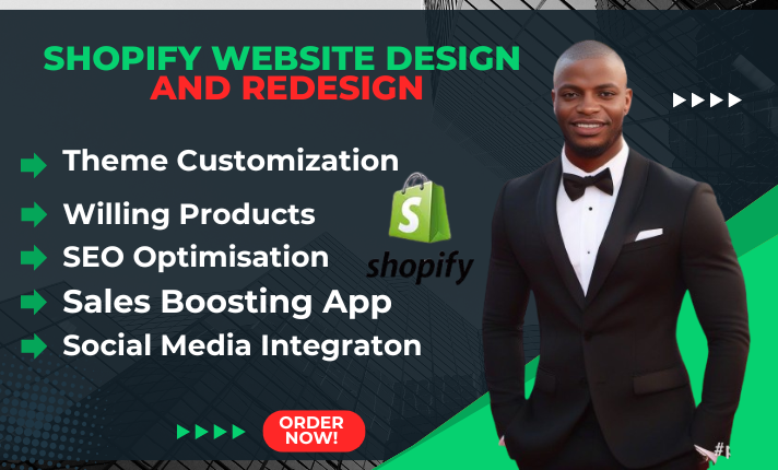 I will professional shopify website design and redesign services for dropshipping store