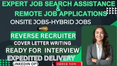 I will search and apply for work from home, remote, onsite jobs with reverse recruiter