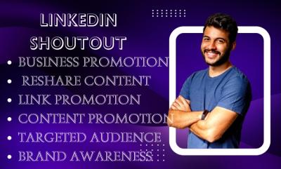 I will share, promote and shoutout your content, PDF, files to 3m LinkedIn audience