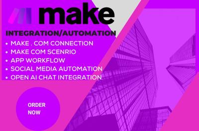 I will make com connection, com workflow, com scenario, com integration