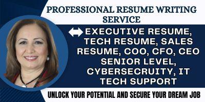 I will write executive resume sales technical resume cover letter and linkedin