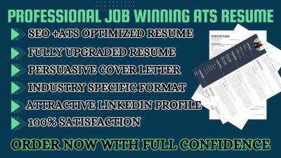 I will write professional resume, cover letter, optimize linkedin