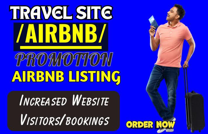I will do travel site promotion Airbnb listing SEO optimization to gain booking