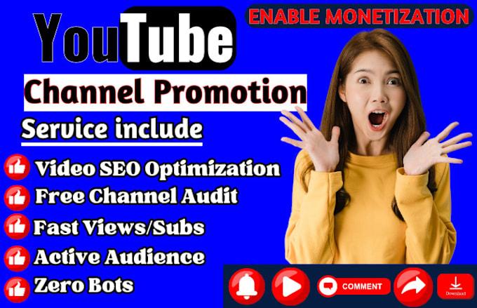 I will do zero bots youtube channel promotion free audit for your channel growth