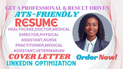 I will write medical, veterinarian, lvn, rn, healthcare, board member and np resume, CV