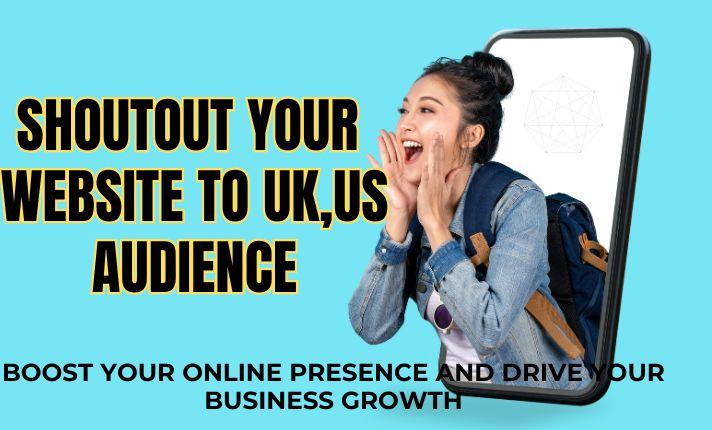 I will organically share and shoutout your website to 80m USA UK x,fb, tg, yt audience