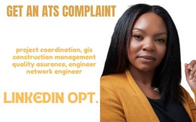 I will write project coordinator, gis, construction management, quality control resume