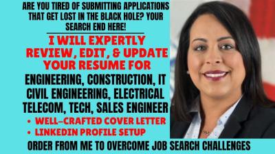 I will write a perfect resume for engineering, telecom, civil service, electrician, swe