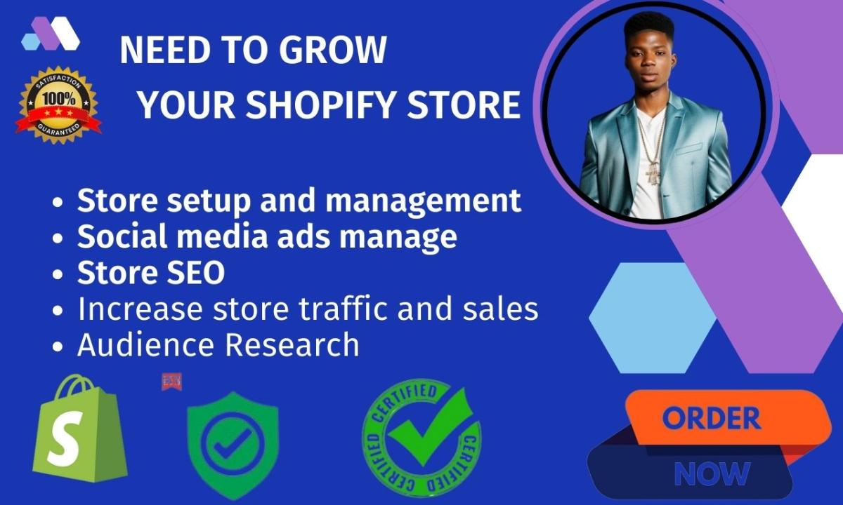 I will boost Shopify sales, Shopify store manager, social media marketing Facebook ads