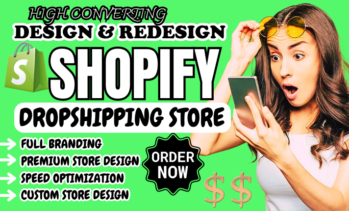 I will shopify website design, redesign clone copy revamp customize shopify store