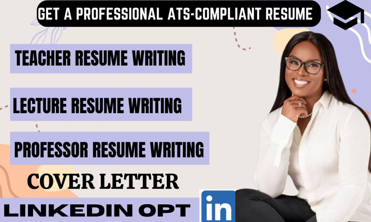 I will create teacher resume, lecture resume, cover letter and resume writing