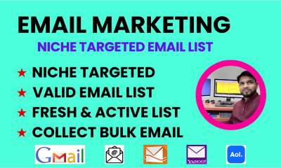 I will do niche targeted valid email list and bulk email collection for email marketing