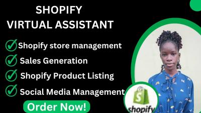 I will be your Shopify Virtual Assistant, Shopify Store Manager, Shopify Website Design