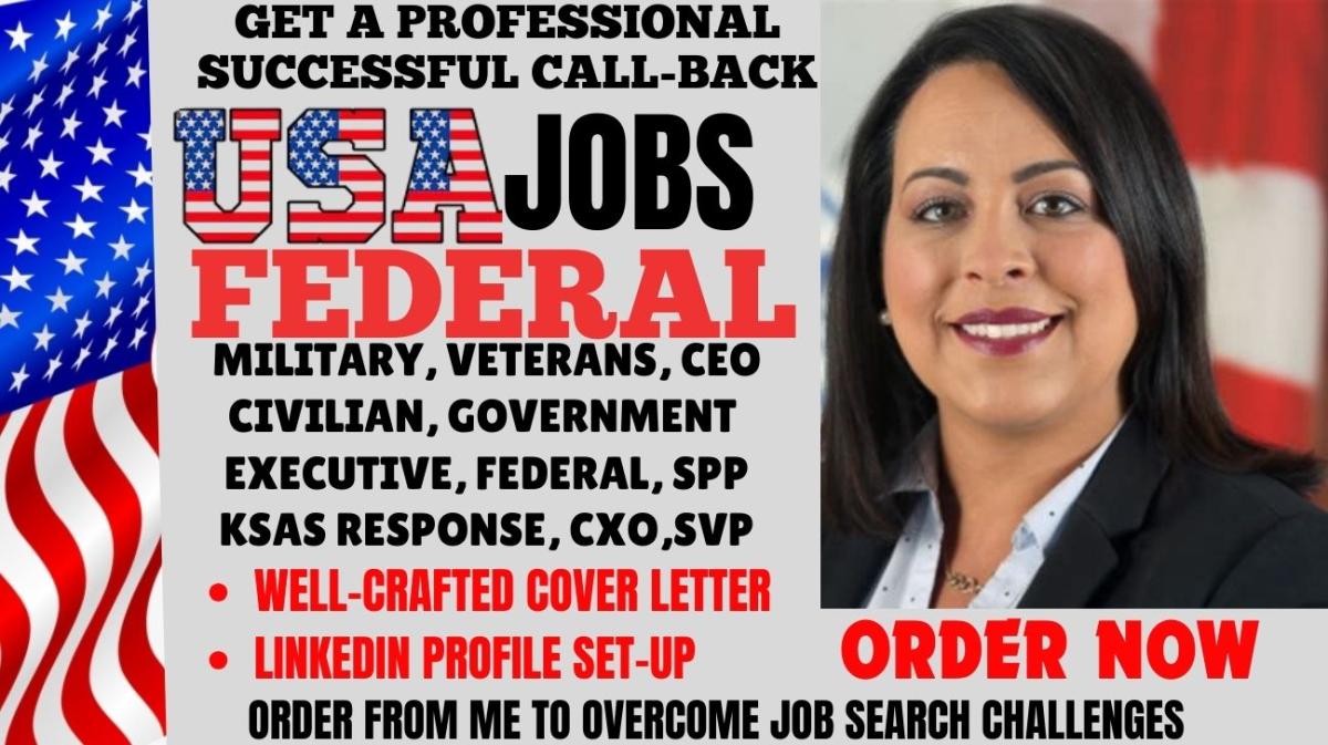 I will write federal resume for military, veteran government jobs, ksas, ecqs, USA jobs