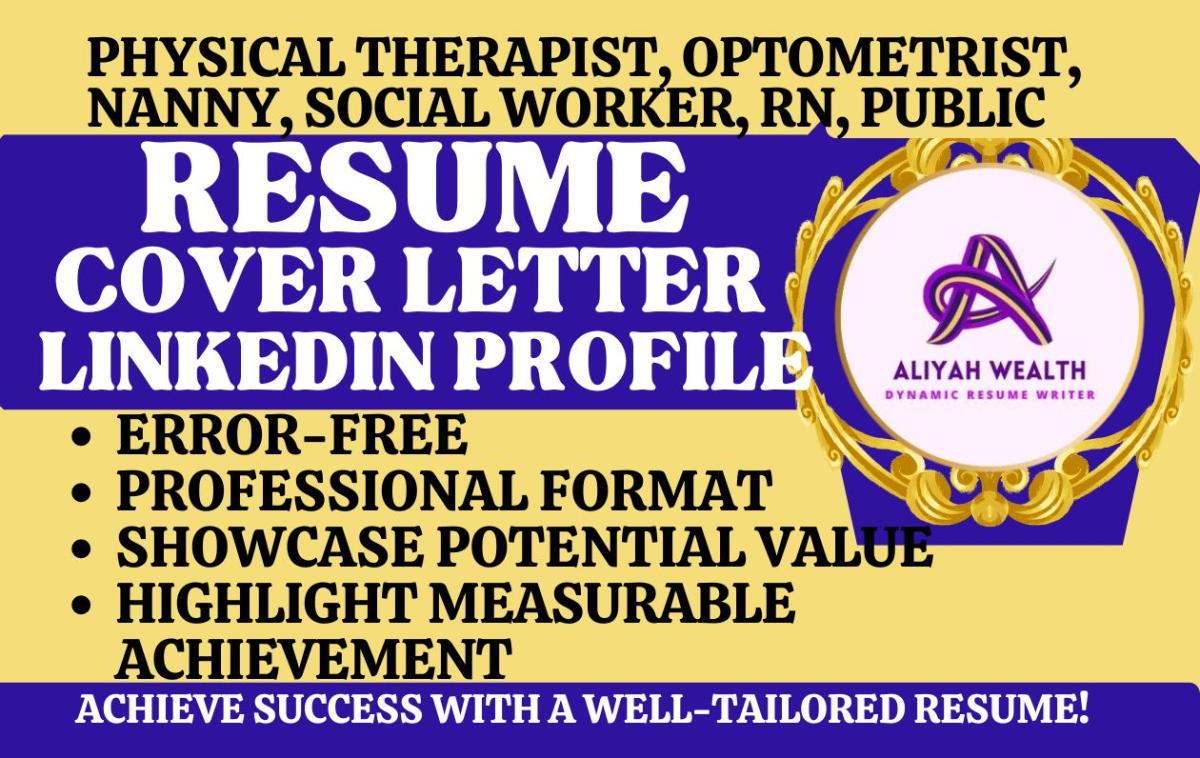 I will do healthcare professional, childcare specialist, pharma, slp, medical resume