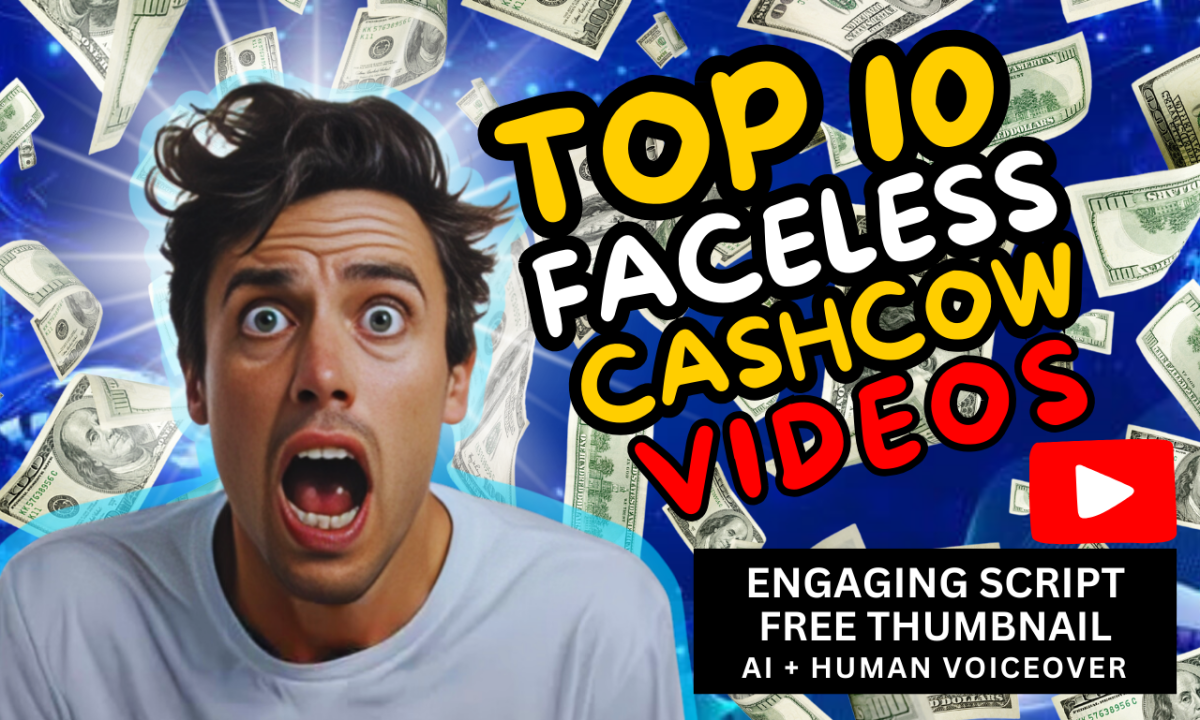 I will do viral top 10 faceless cashcow videos, manage your faceless youtube channel