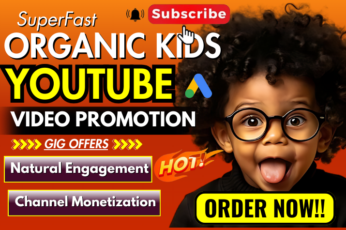 I will do fast USA kids YouTube promotion, kids channel promotion for channel growth