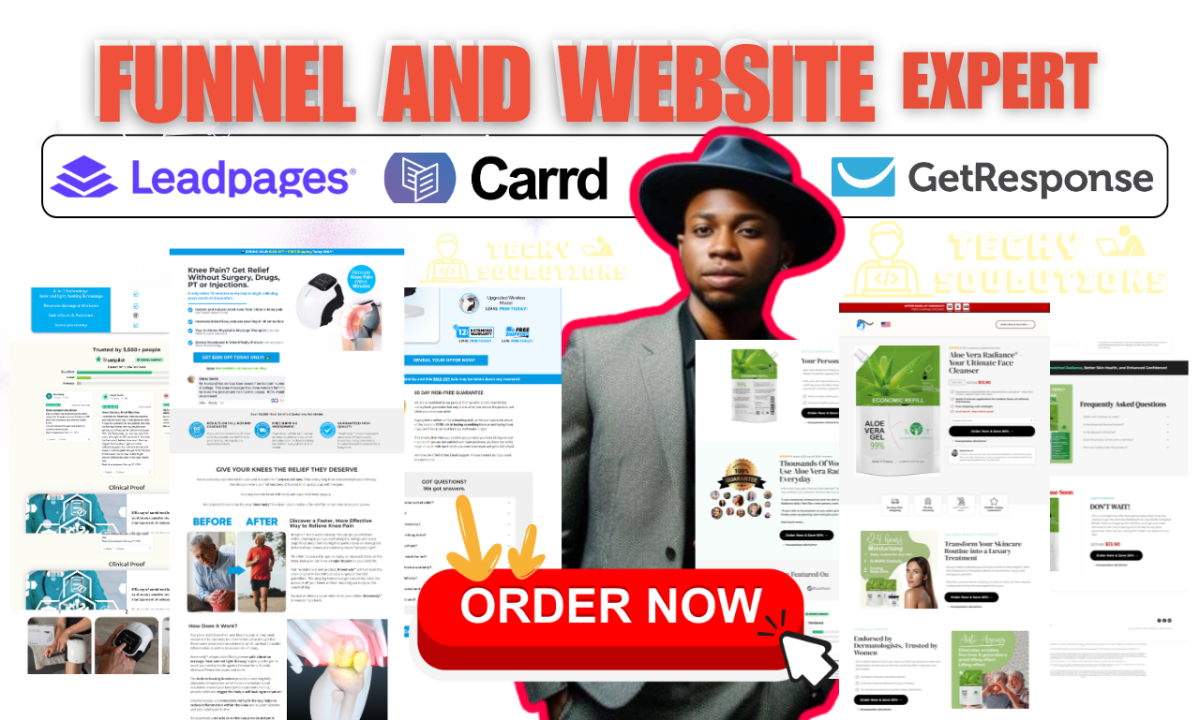 I will build expert landing page on getresponse, carrd website, leadpages, sales funnel