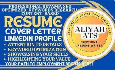 I will craft compelling CV maker, resume, cover letter and LinkedIn optimization