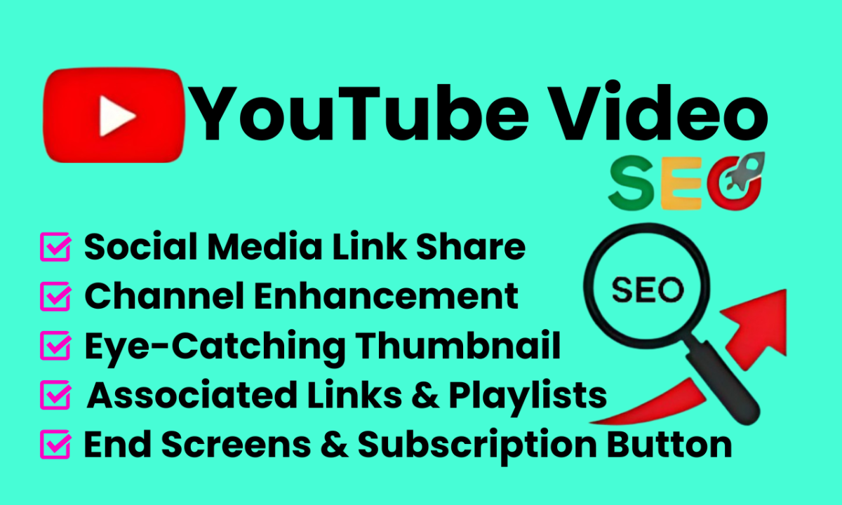 I will provide Youtube video SEO optimization for top five ranking