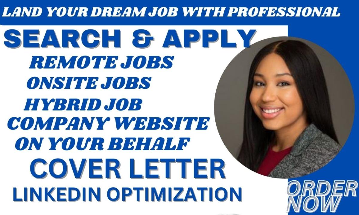 I will reverse recruiter job search and apply, job application, remote jobs, onsite job