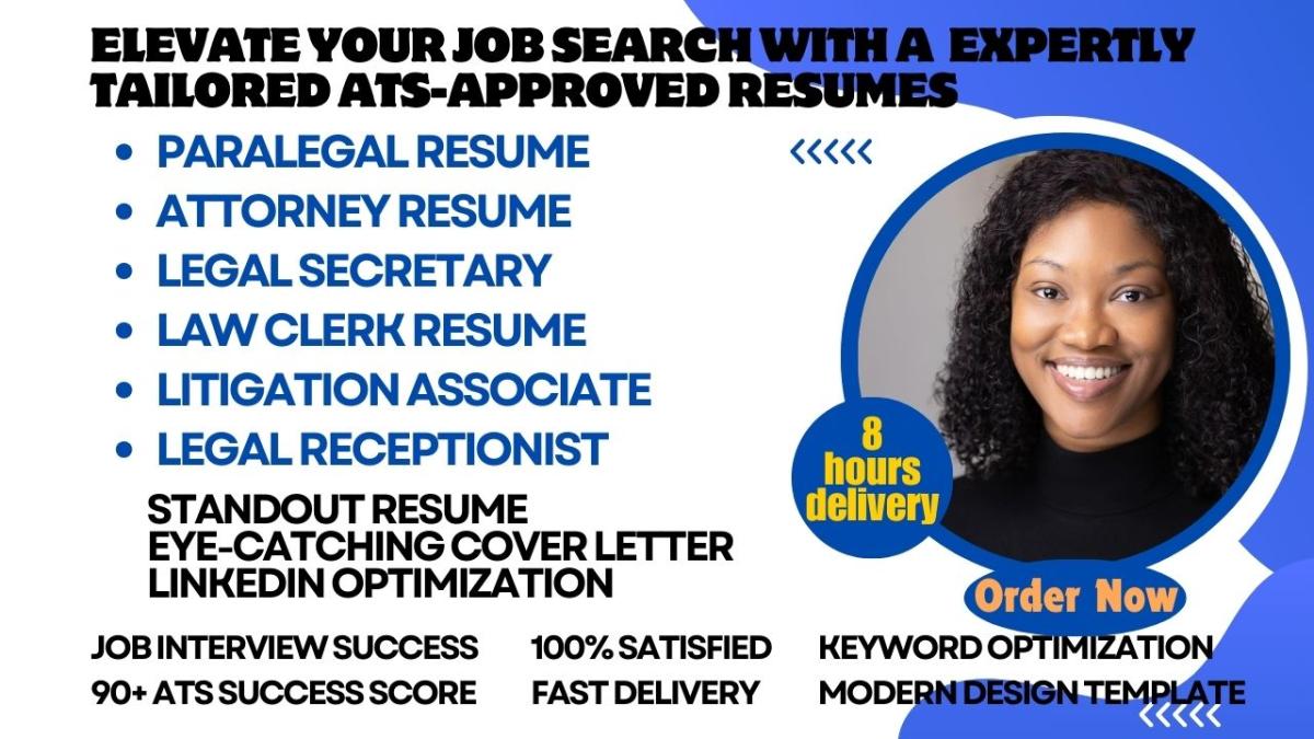 I will create ATS Legal Secretary, Law Clerk, and Paralegal Resume