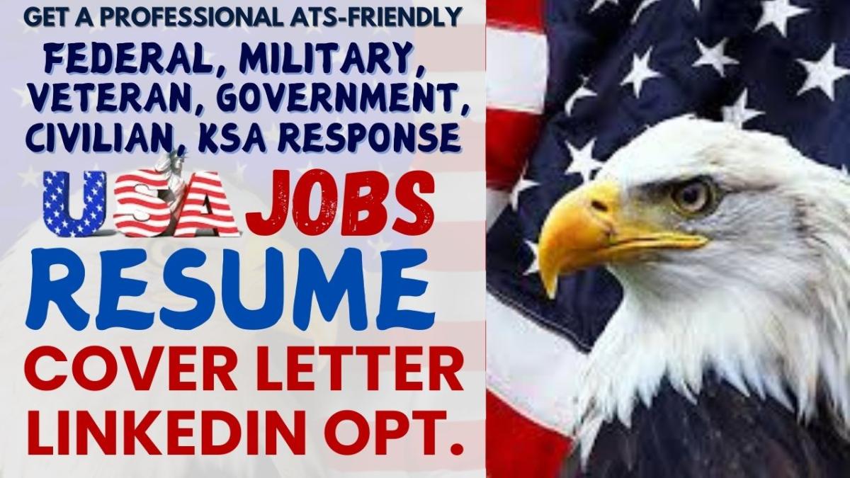 I will write ats federal resume, government, military ksa, ecq, mtqs, ptqs for usajobs