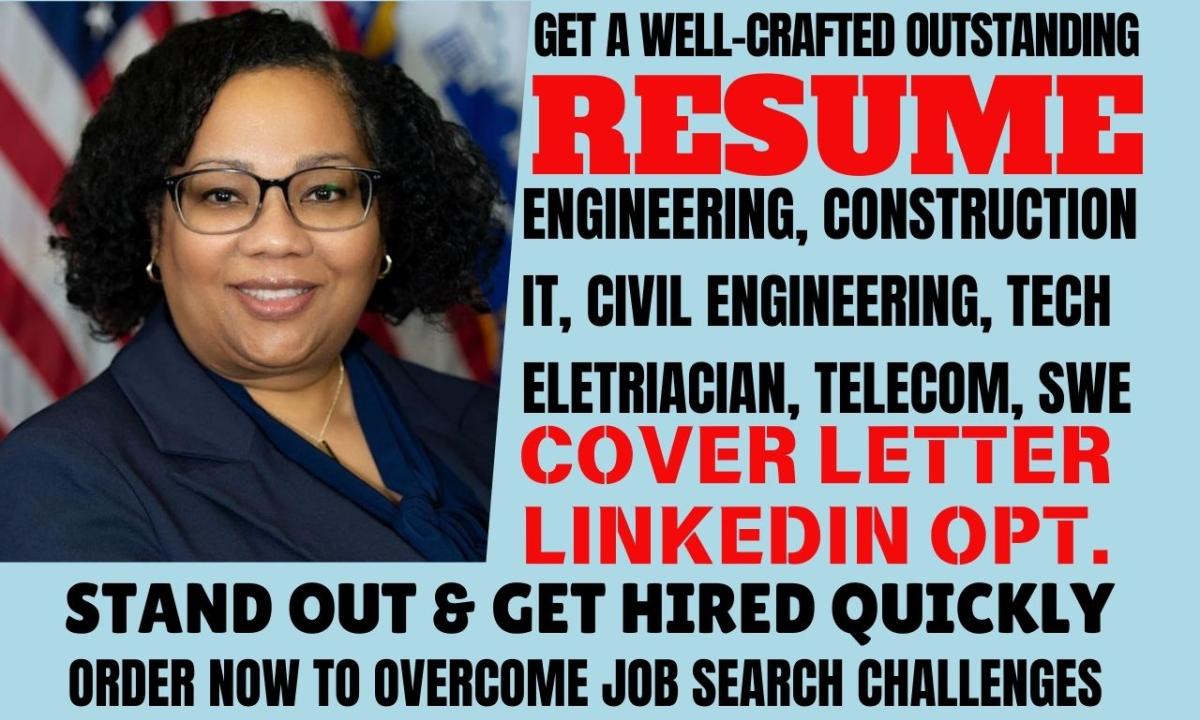 I specialize in crafting tailored resumes for Civil Engineering, Technical, IT, Civil Service, and Engineering positions.