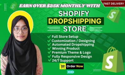 I will create Shopify dropshipping store design or Shopify website