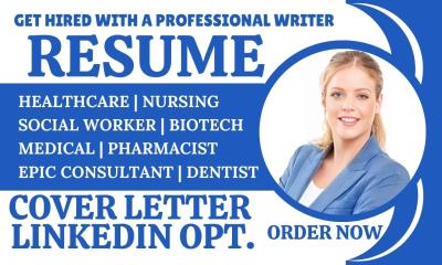 I will do expert healthcare, pharmacy, childcare, fitness, RN, and SLPA resume writing