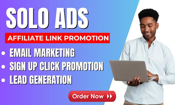 I will do USA solo ads MLM leads marketing click link promotion email