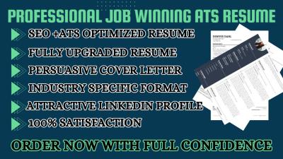 I will write professional resume, cover letter, optimize LinkedIn