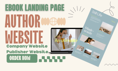 I will design author book website ebook landing page publishers wix company website