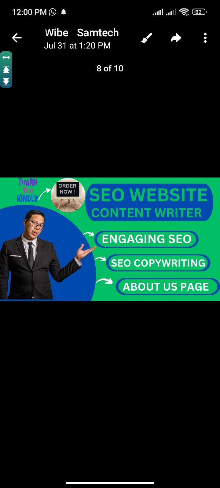 Engage SEO website, copywriting about us page