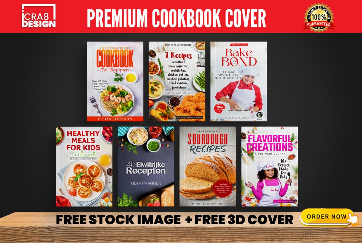 I will design cookbook cover, kindle cover or kdp coverpaperback