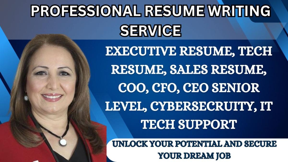 I will write executive resume sales technical resume cover letter and linkedin