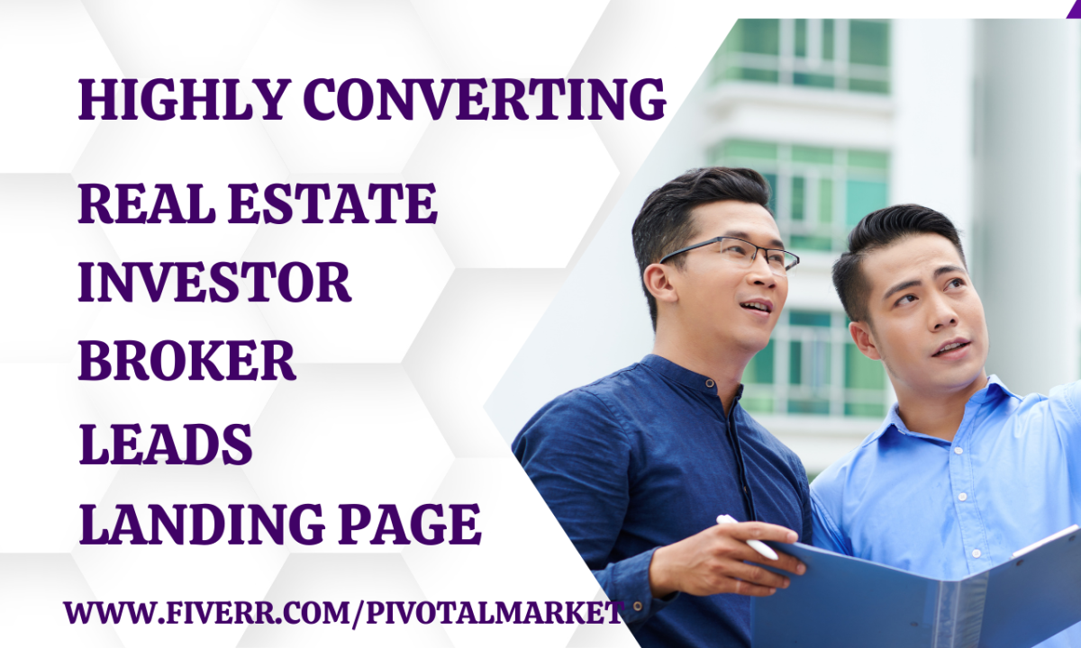 I will generate real estate leads investors website brokers landing page sales funnel