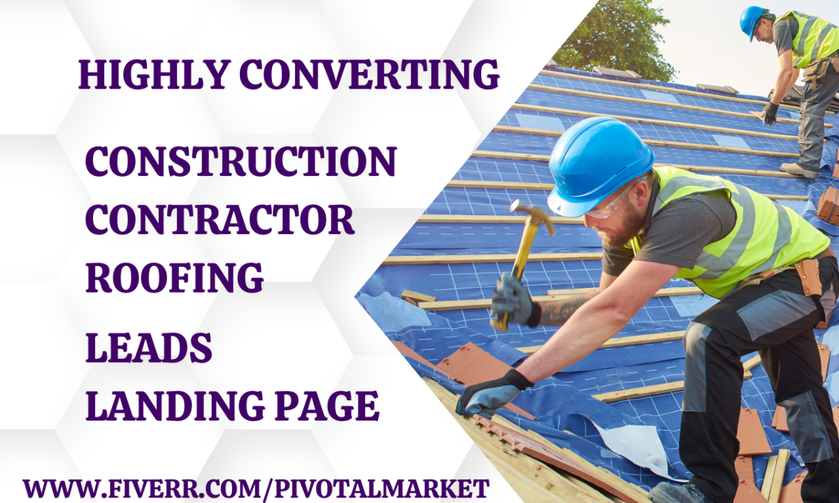 I will generate construction leads roofing home builders contractors landing page