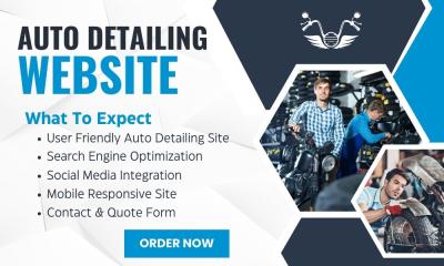 I will build auto detailing, car wash, auto repair, mechanic, car detailing website