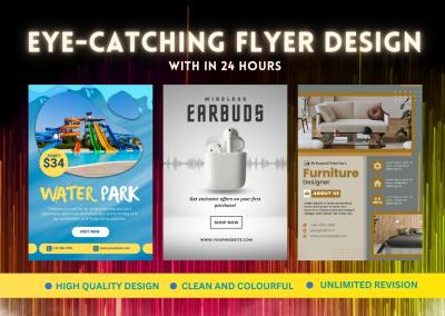 I will design professional eye catching flyer in 12 hours