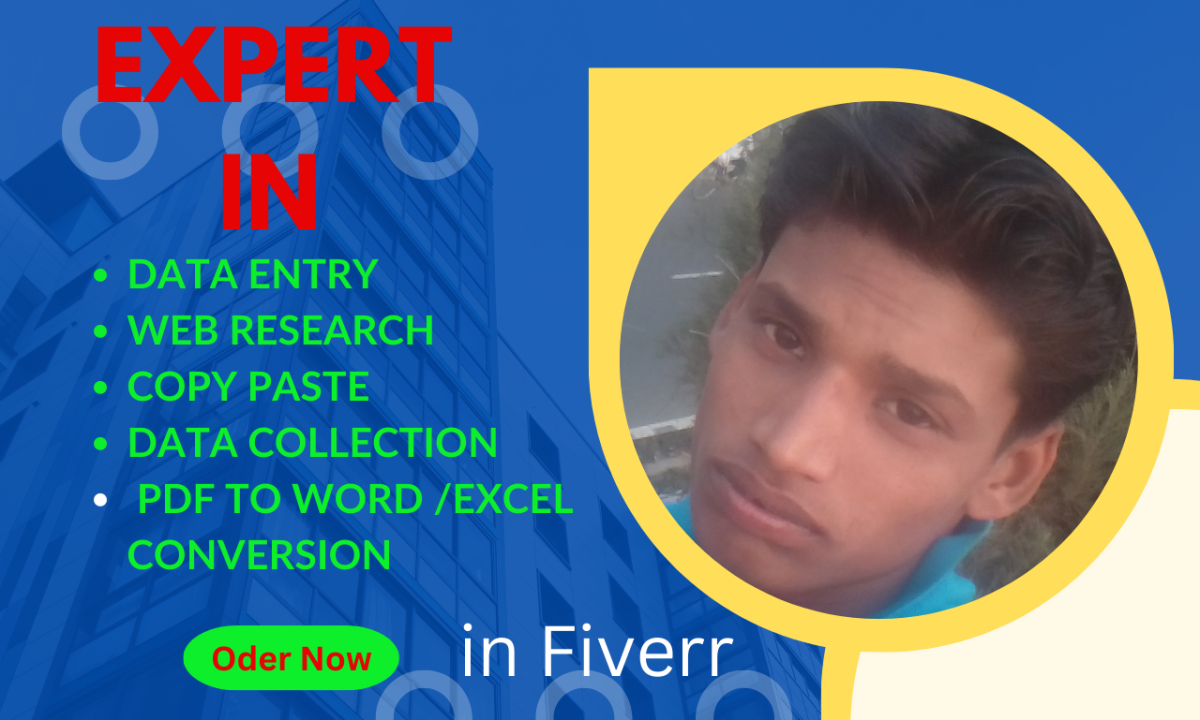 I will do data entry, web scraping, web research, copy paste and pdf to excel