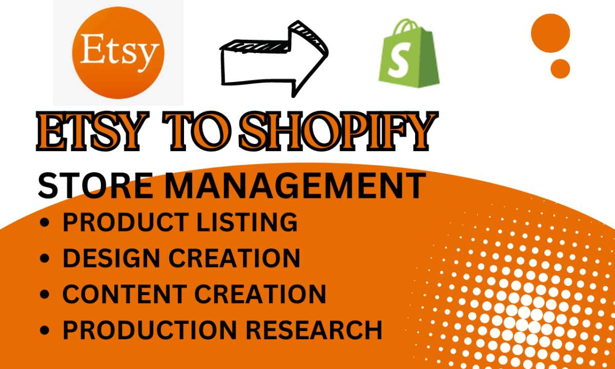 I will do Etsy dropshipping to Shopify dropshipping