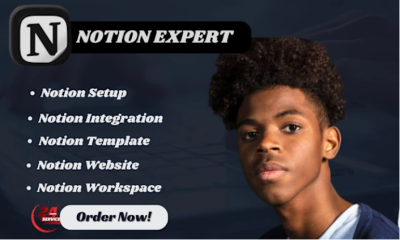 I will design Notion template for your Notion workspace as a Notion expert