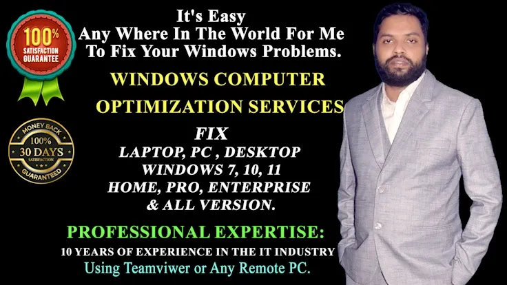 I will provide professional PC remote support for Windows 7, 8, 10, 11 and Microsoft Office 365 setup