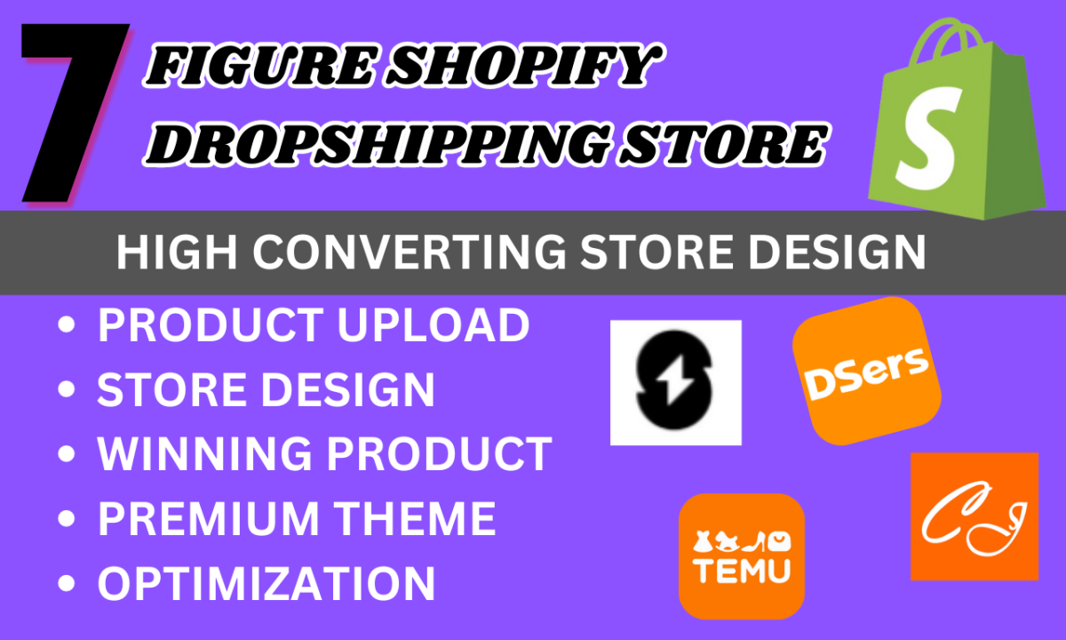 I will create a Shopify dropshipping store via Spocket, Zendrop, Shein, AutoDS