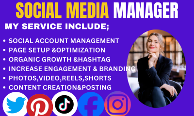 I will be your social media marketing manager and content creator