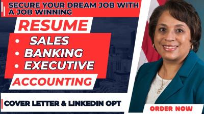 I will write sales, banking, accounting, investment, finance, marketing, CV, ats resume